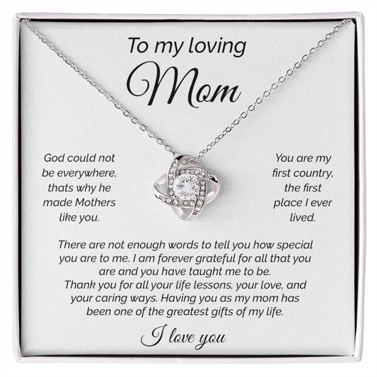 My Loving Mom | Forever Grateful - Love Knot Necklace